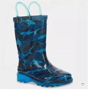 Toddler Boys Western Chief Shark Blaze Light-up Rain boots, Sz 7